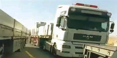 الأمن الأردني يقبض على سائق شاحنة منع مرور شاحنة سعودية 
