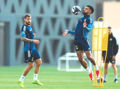 لقطة من تدريبات النصر