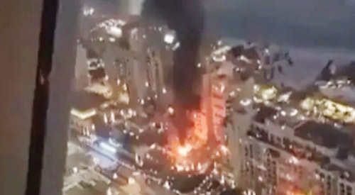 من الهجمات الإيرانية على منطقة النخلة في دبي