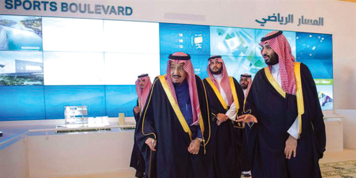 خادم الحرمين وولي العهد في حفل إطلاق مشروع المسار الرياضي ضمن المشاريع الكبرى لمدينة الرياض