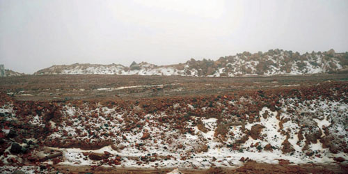 مشاهد من تساقط الثلوج على مرتفعات «تروجينا» بمنطقة تبوك 