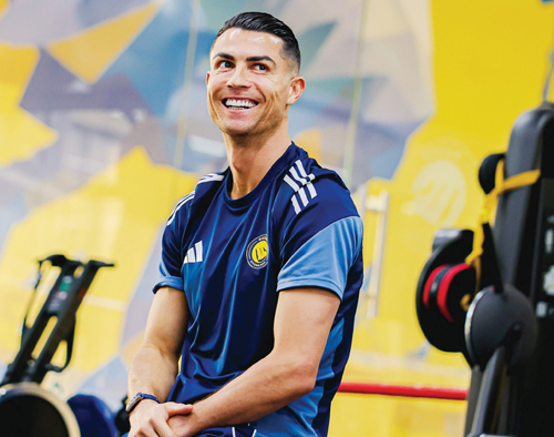 رونالدو خلال التدريبات